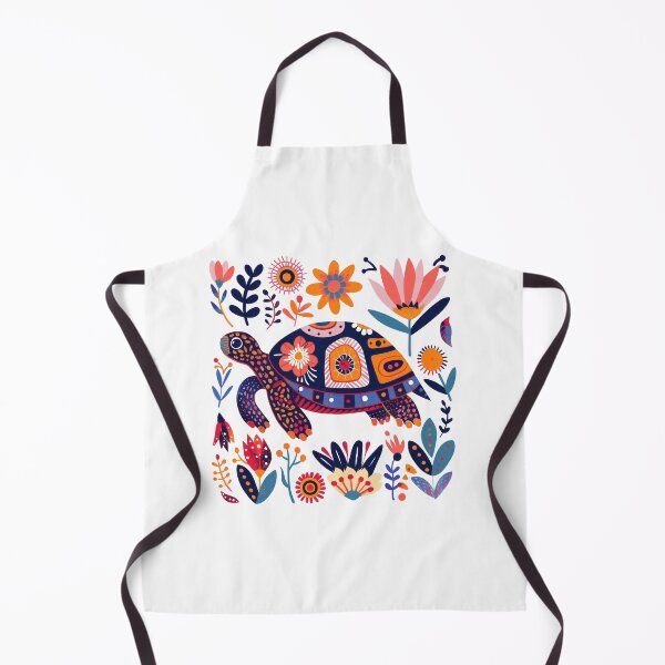 Item preview, Colorful artistic turtle surrounded by vibrant flowers and leaves in a bohemian style illustration. designed and sold by primtawan.