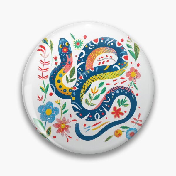 Item preview, Colorful, artistic snake illustration intertwined with vibrant flowers and foliage, depicting a lively and intricate design. designed and sold by primtawan.