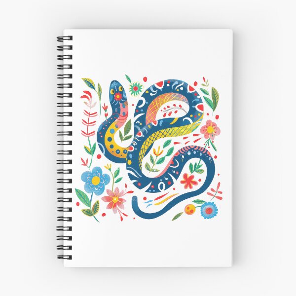 Item preview, Colorful, artistic snake illustration intertwined with vibrant flowers and foliage, depicting a lively and intricate design. designed and sold by primtawan.