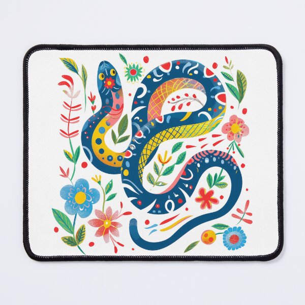 Item preview, Colorful, artistic snake illustration intertwined with vibrant flowers and foliage, depicting a lively and intricate design. designed and sold by primtawan.
