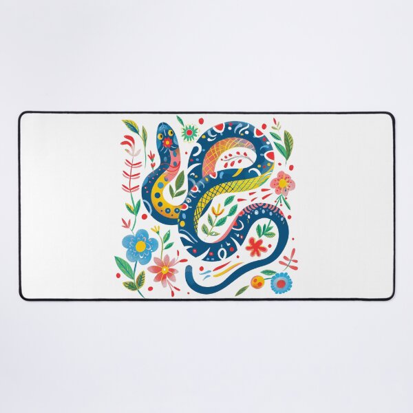 Item preview, Colorful, artistic snake illustration intertwined with vibrant flowers and foliage, depicting a lively and intricate design. designed and sold by primtawan.