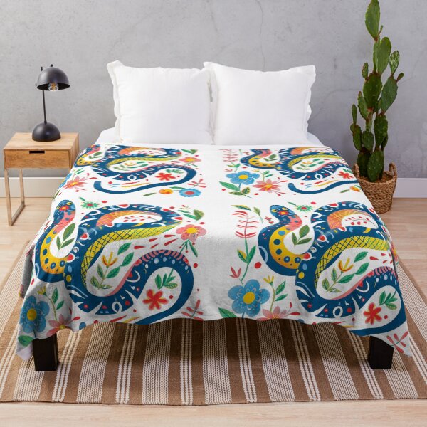 Item preview, Colorful, artistic snake illustration intertwined with vibrant flowers and foliage, depicting a lively and intricate design. designed and sold by primtawan.