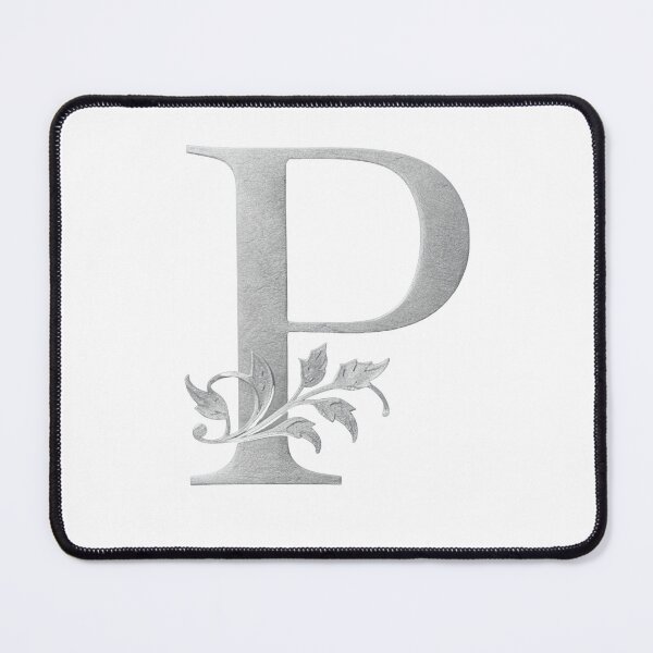 Item preview, Luxury Floral Monogram P: Elegant Grey and Silver Typography designed and sold by Fil4.