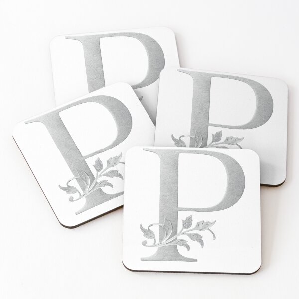 Item preview, Luxury Floral Monogram P: Elegant Grey and Silver Typography designed and sold by Fil4.