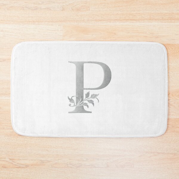 Item preview, Luxury Floral Monogram P: Elegant Grey and Silver Typography designed and sold by Fil4.