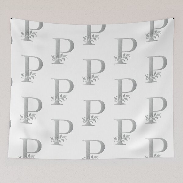 Item preview, Luxury Floral Monogram P: Elegant Grey and Silver Typography designed and sold by Fil4.