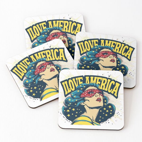 Item preview, Patriotic Superheroine - I Love America designed and sold by ObjCrea123.