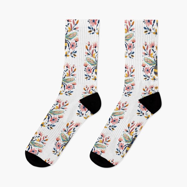 Item preview, Colorful floral illustration of a bee surrounded by vibrant flowers and leaves in a symmetrical design. designed and sold by primtawan.
