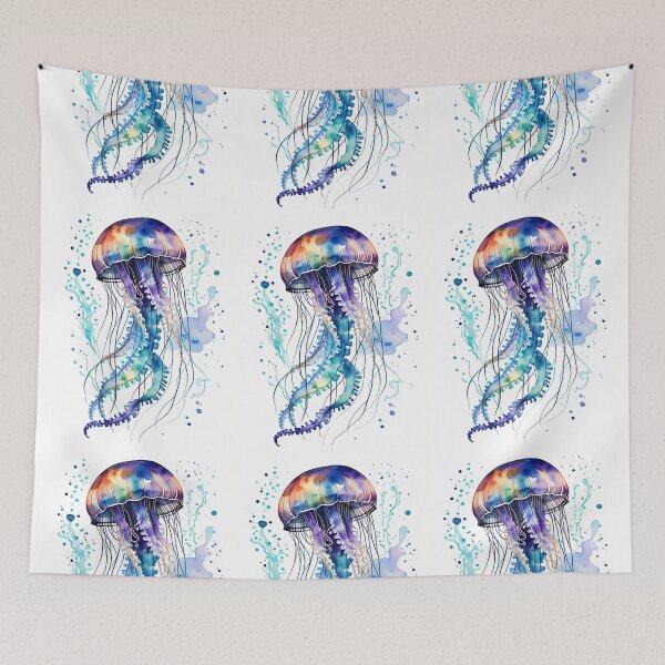 Item preview, Multicolour Jellyfish in Watercolours @fluidwatercolor  designed and sold by fluidwatercolor.