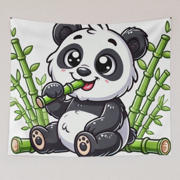 Item preview, Cute Panda Eating Bamboo - Adorable and Whimsical Design designed and sold by NattyGe.