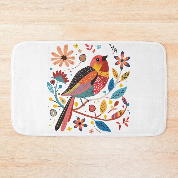 Item preview, Colorful graphic illustration of a bird surrounded by vibrant flowers and leaves, suitable for various artistic and design purposes. designed and sold by primtawan.