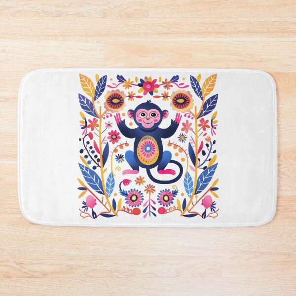 Item preview, Colorful illustration of a cute monkey in a vibrant floral frame. Perfect for design and art projects. designed and sold by primtawan.