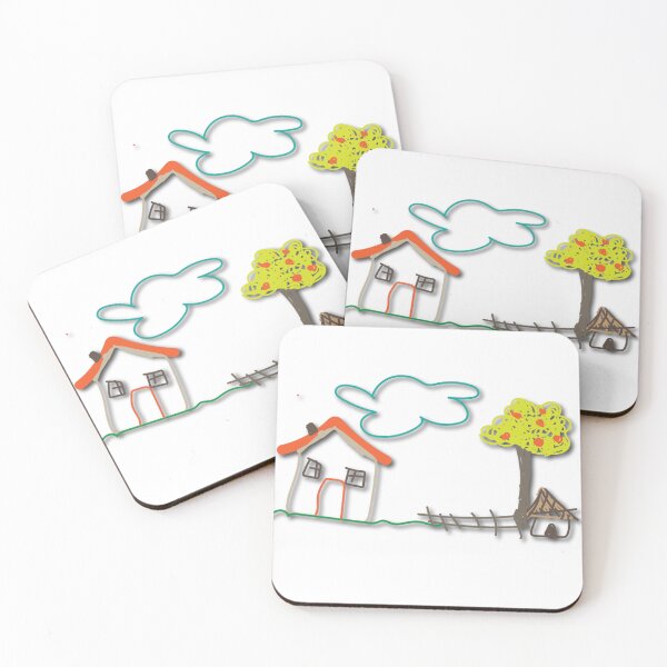 Item preview, childrens drawing home and apple tree designed and sold by greenysweeny.