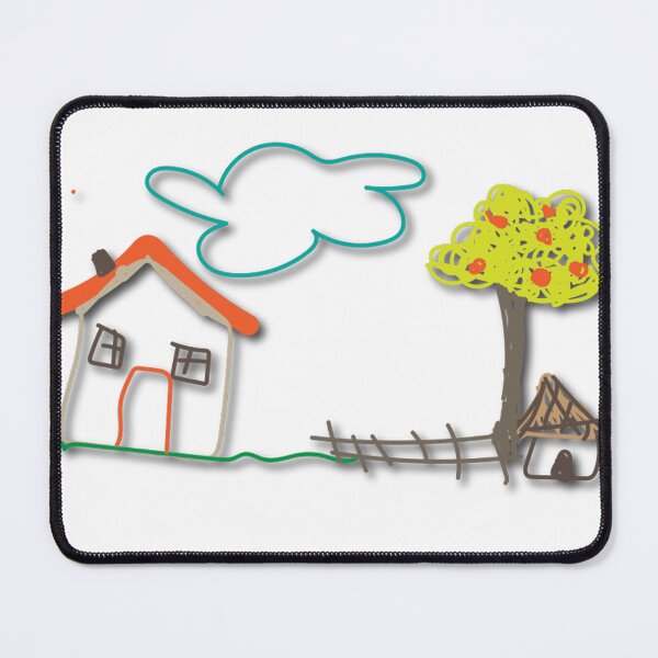 Item preview, childrens drawing home and apple tree designed and sold by greenysweeny.
