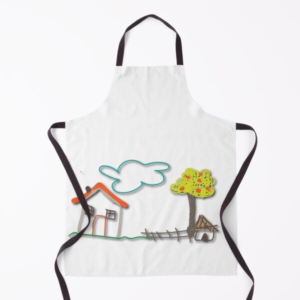 Item preview, childrens drawing home and apple tree designed and sold by greenysweeny.