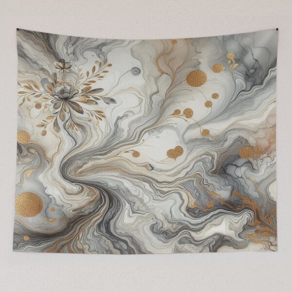 Item preview, Fascinating watercolor art: marbled tones in blue, brown and gold designed and sold by FotoworldEdel.