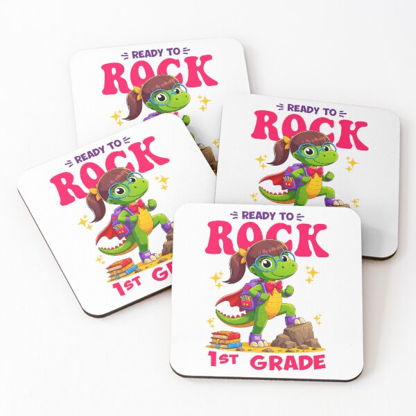 Item preview,  Kids Ready to Rock the 1st Grade Dinosaur Back to School Girls Gift designed and sold by JUSTBEELEGANT.