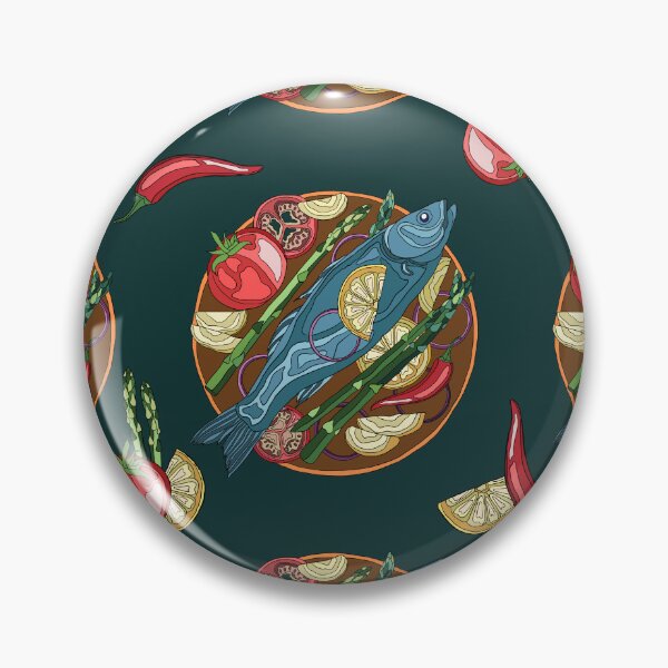 Item preview, Seabass, grilled fish, pattern designed and sold by AvotArt.