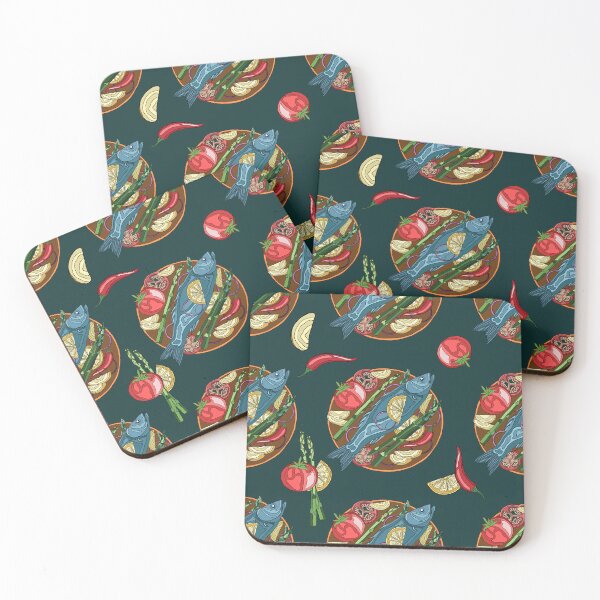 Item preview, Seabass, grilled fish, pattern designed and sold by AvotArt.