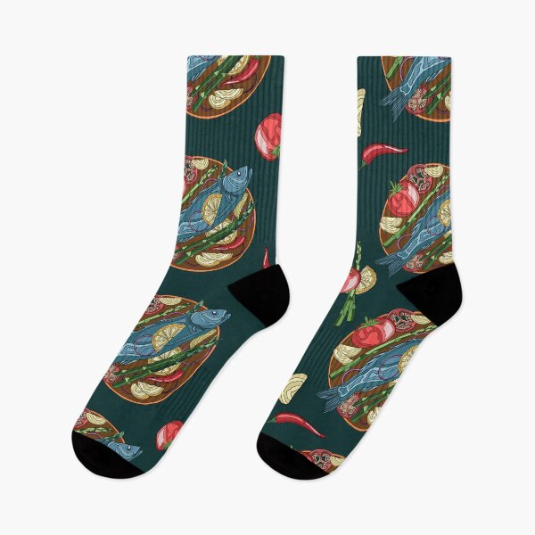 Item preview, Seabass, grilled fish, pattern designed and sold by AvotArt.