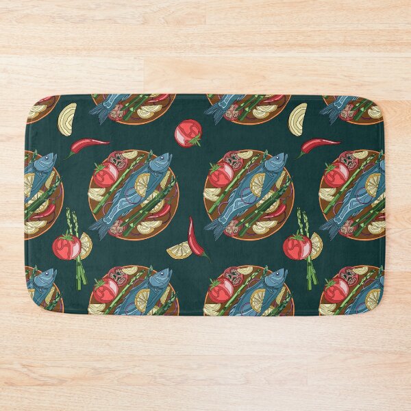 Item preview, Seabass, grilled fish, pattern designed and sold by AvotArt.