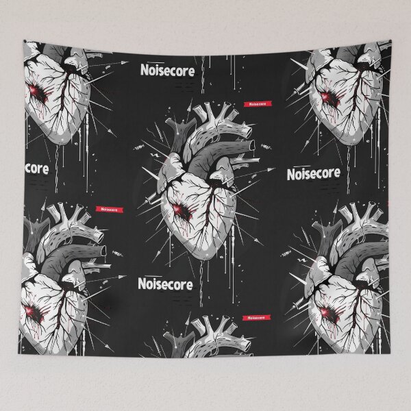 Item preview, Heart with "Noisecore" Text in Graffiti Style designed and sold by Piotrek0001.