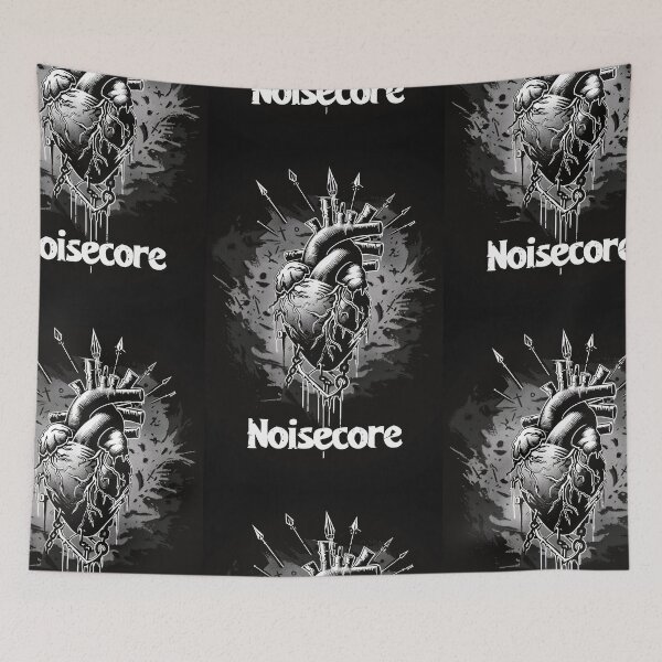 Item preview, Heart with "Noisecore" Text in Graffiti Style designed and sold by Piotrek0001.