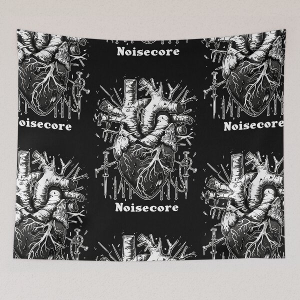 Item preview, Heart with "Noisecore" Text in Graffiti Style designed and sold by Piotrek0001.