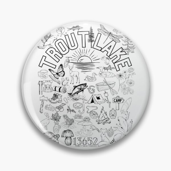 Item preview, Trout Lake Hermon, NY 13652 coloring shirt and poster for kids designed and sold by CreativeCurious.