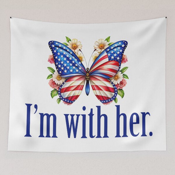 Item preview, I'm With Her Kamala Harris Butterfly designed and sold by Epic Love Designs.