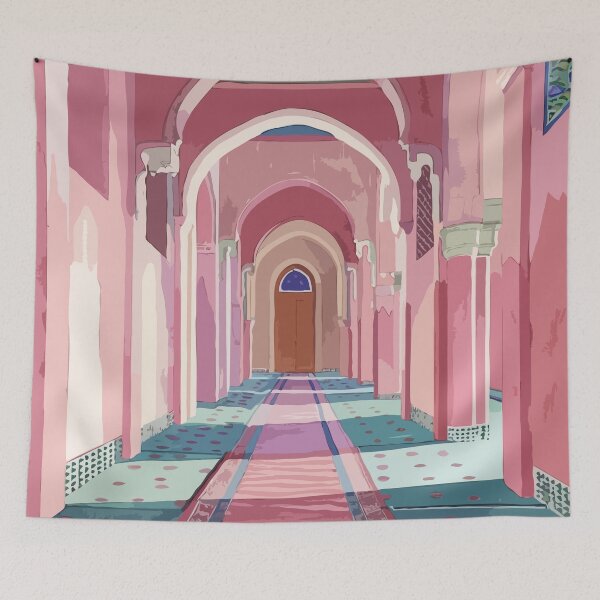 Item preview, Inside Mosque with Oriental Carpets Art Print, Islamic Architecture Wall Decor, Mosque Interior Poster, Persian Rug Artwork designed and sold by vinciellastudio.