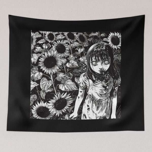 Item preview, the sunflower sin – black and white horror manga anime girl designed and sold by ForsakenFrames.