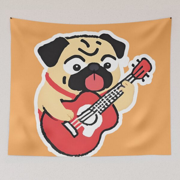 Item preview, red guitar pug designed and sold by aliraweb.