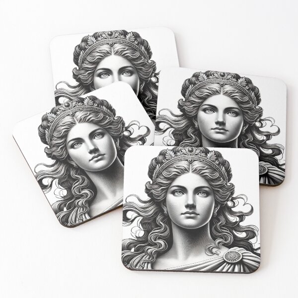 Item preview, Regal Hera: Greek Goddess in Black and White designed and sold by AdisKucius.