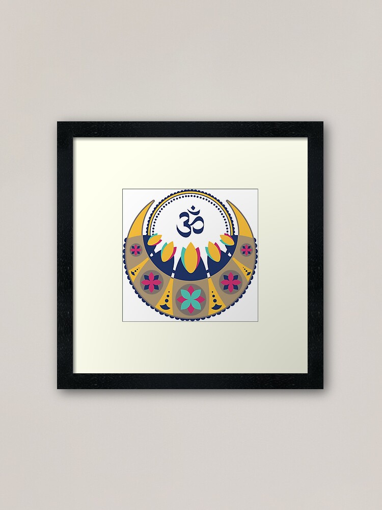 Namaste Meditation Yoga Zen Lotus Om Mandala Sign Hindu Wall Art Framed Art Print By Tanabe Redbubble