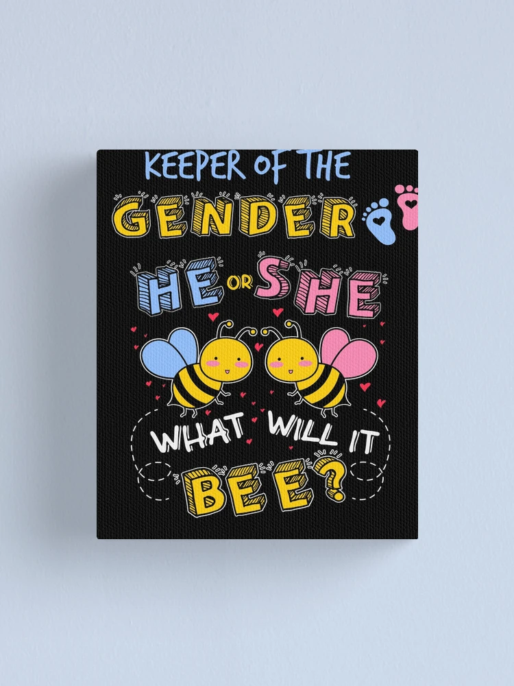 Imagen 1 de 3, Lienzo con la obra Keeper Of The Gender What Will It Bee Pregnancy Reveal Gear, diseñada y vendida por DynamicDesign.