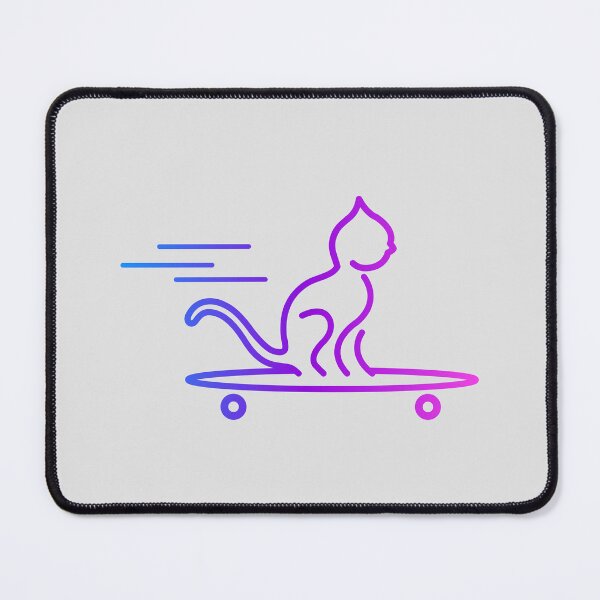 Item preview, Cat on Skateboard - Blue/Pink designed and sold by SquareKeyStudio.
