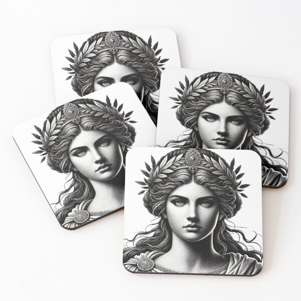Item preview, Regal Hera: Greek Goddess in Black and White designed and sold by AdisKucius.