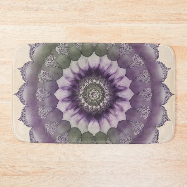 Item preview, Balance Mandala green purple connection of heart and crown chakra designed and sold by monchie.