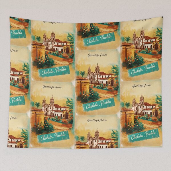 Item preview, Cholula Puebla Mexico Magic Town Postcard Vintage Travel designed and sold by TravelPostcardGems.
