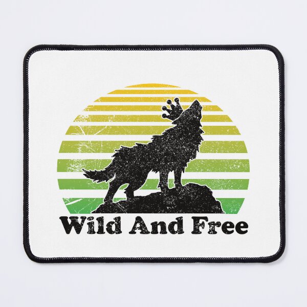Item preview, Wolf With Crown Green Vaporwave Sun Wild And Free designed and sold by TheRainFamily.