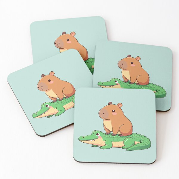 Item preview, Cute Capybara Riding Crocodile Fun Illustration designed and sold by MythMade.