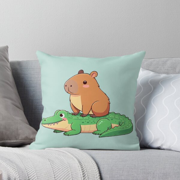 Item preview, Cute Capybara Riding Crocodile Fun Illustration designed and sold by MythMade.