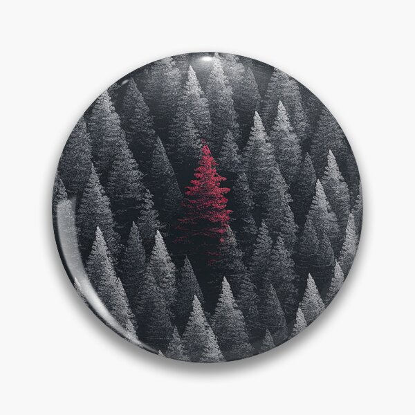 Item preview, Lone Crimson Amidst Monochrome Pines: A Study in Perspective designed and sold by 3MillsDesign.