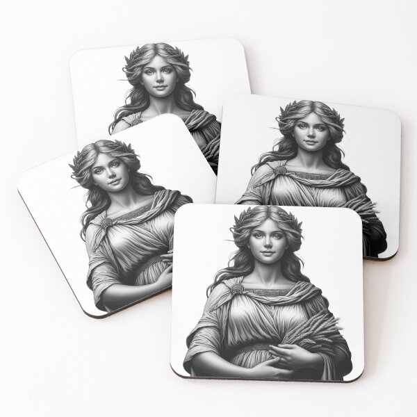 Item preview, Serene Demeter: Greek Goddess of the Harvest in Black and White designed and sold by AdisKucius.