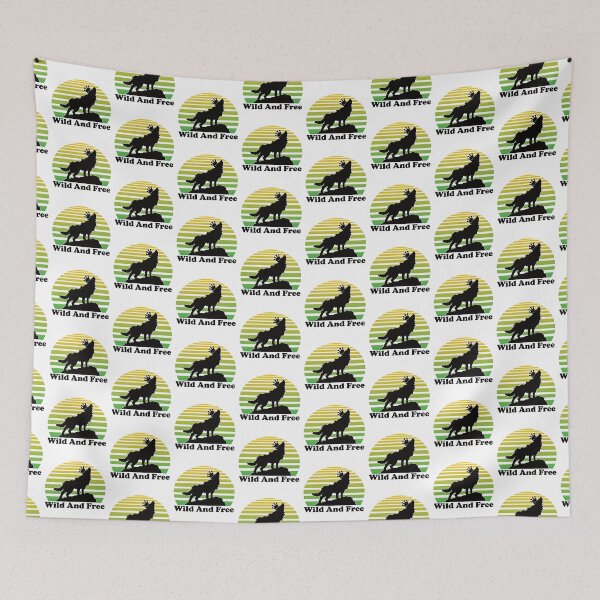 Item preview, Wolf With Crown Green Vaporwave Sun Wild And Free No Grunge designed and sold by TheRainFamily.