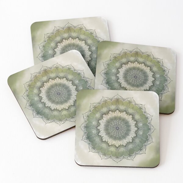 Aperçu de l'œuvre Mandala vert olive pour ouvrir le coeur créée et vendue par monchie.