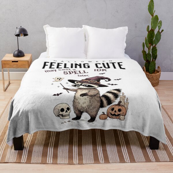 Item preview, Feeling Cute Might Cast a spell later, IDK, Funny Raccoon Shirt, Funny Halloween designed and sold by CrazyInk23.