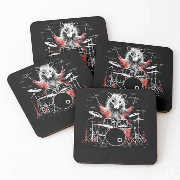 Item preview, Opossum playing Drums Musician Drums graphic art designed and sold by MTRBSK11.