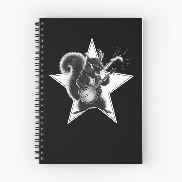 Item preview, Squirrel playing banjo star Musician rock n roll art designed and sold by MTRBSK11.